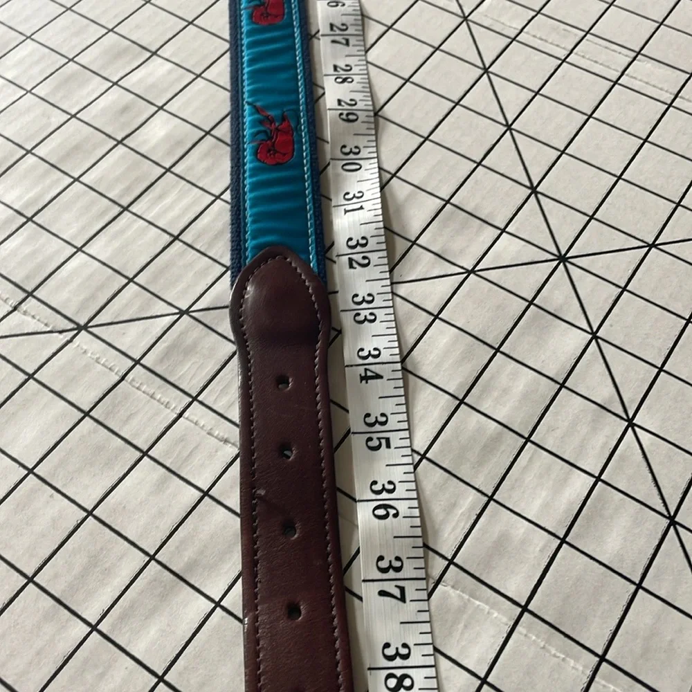 Perfect Crawfish patterned belt from The Belted Cow Co, made in Maine 34/35